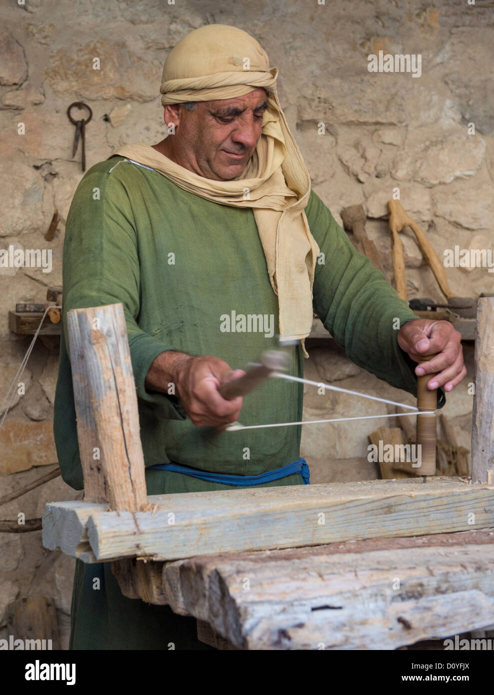Palestinian carpenter work with traditional tools in Nazareth Village Stock  Photo - Alamy