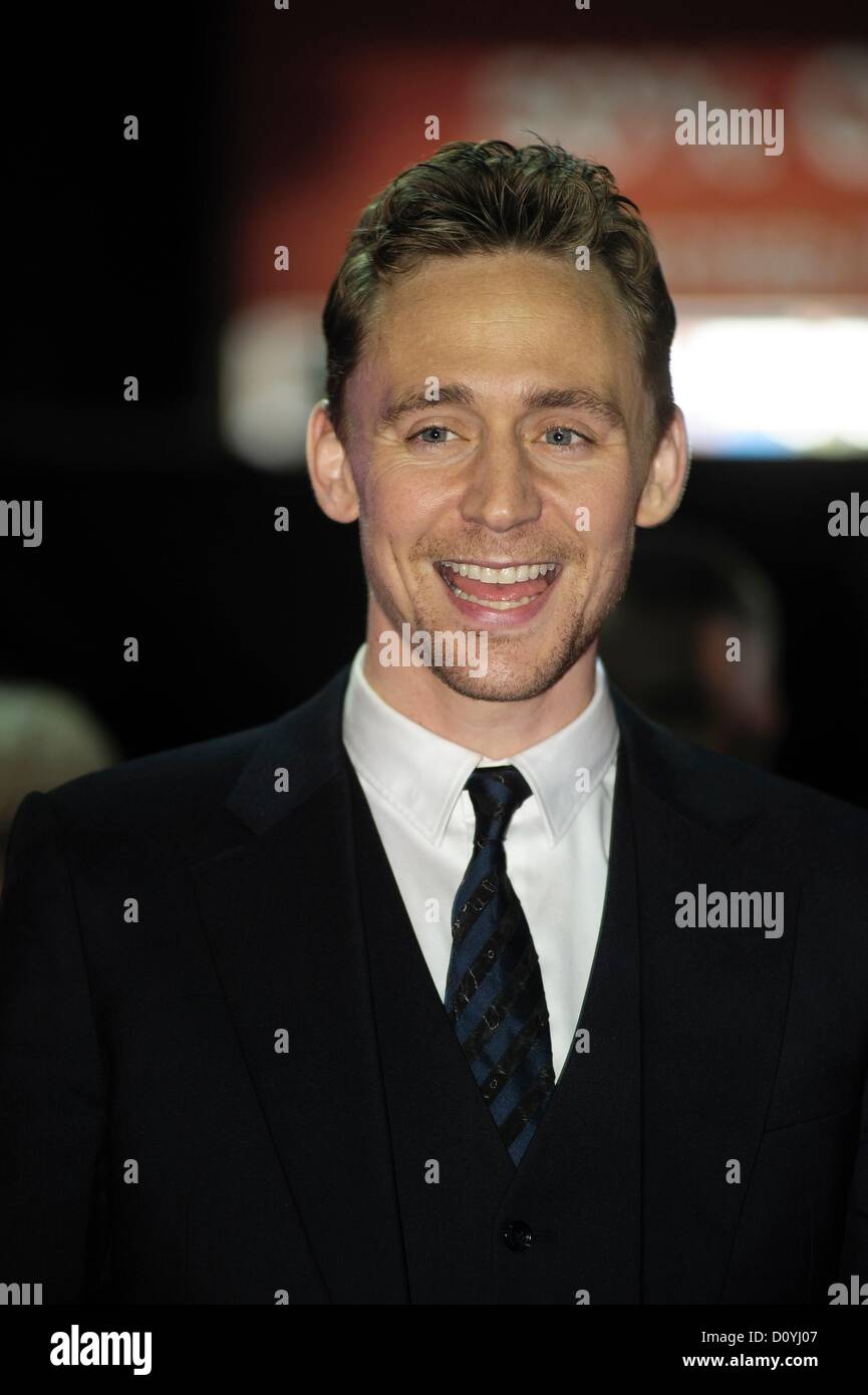 London, UK. 3rd December 2012. Actor Tom Hiddleston attends the UK Premiere of LIFE OF PI on 03/12/2012 at Empire Leicester Square, London. Persons pictured: Tom Hiddleston. Picture by Julie Edwards Stock Photo