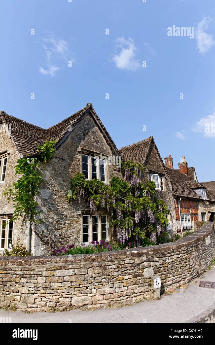 Houses in Lacock village, Wiltshire, England Stock Photo