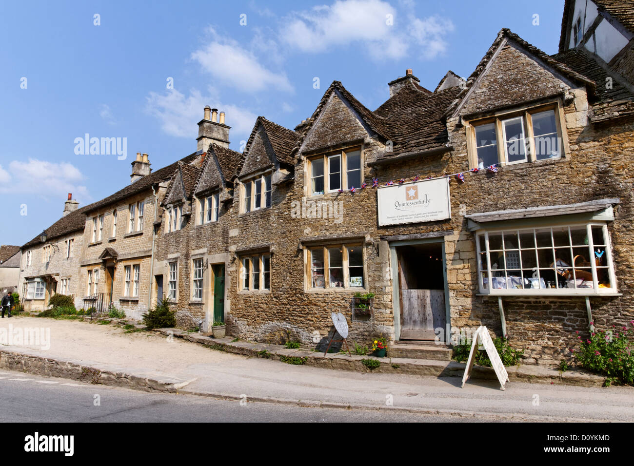 Houses in Lacock village, Wiltshire, England Stock Photo