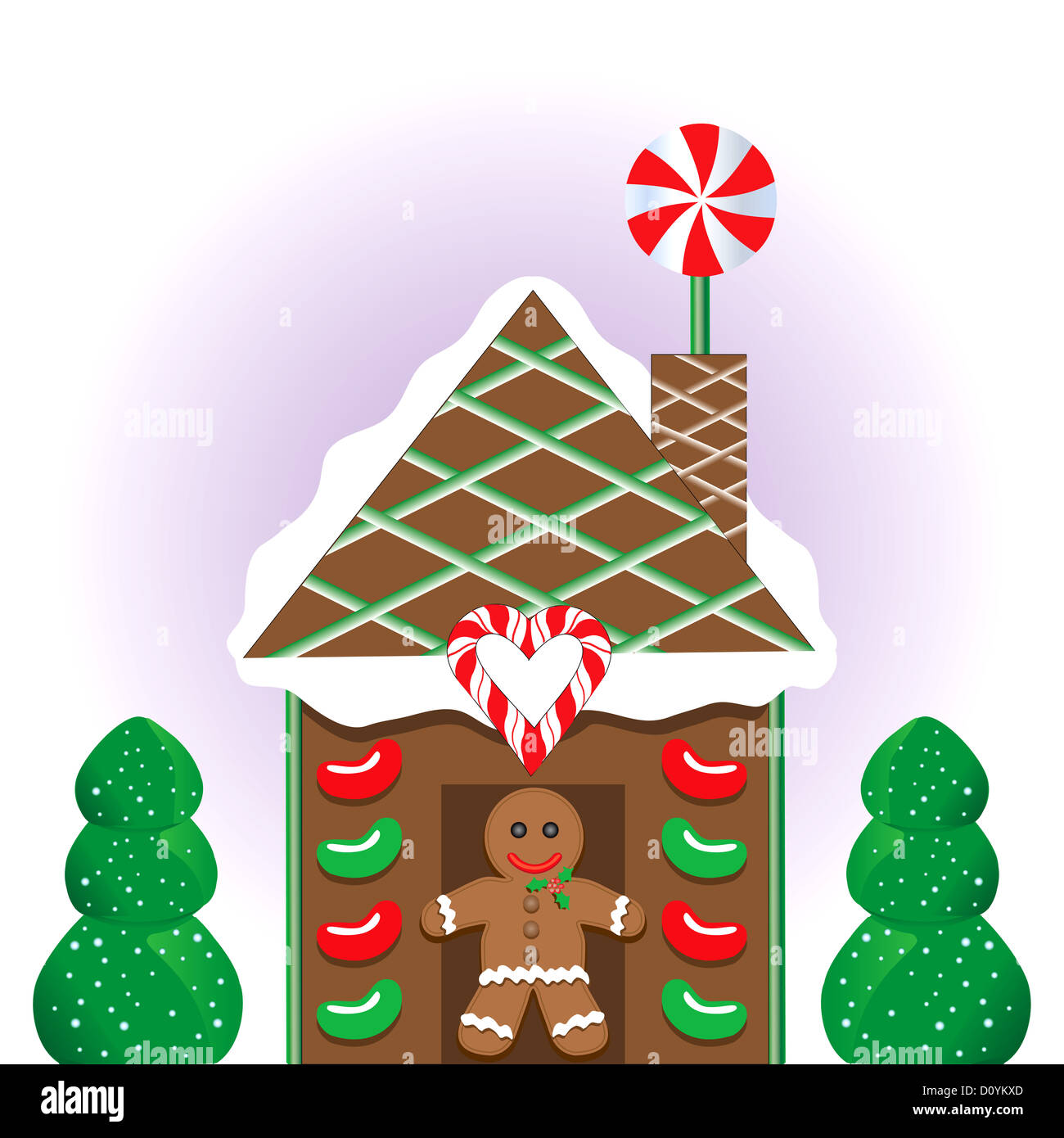 Illustration of a Christmas Gingerbread House Stock Photo - Alamy