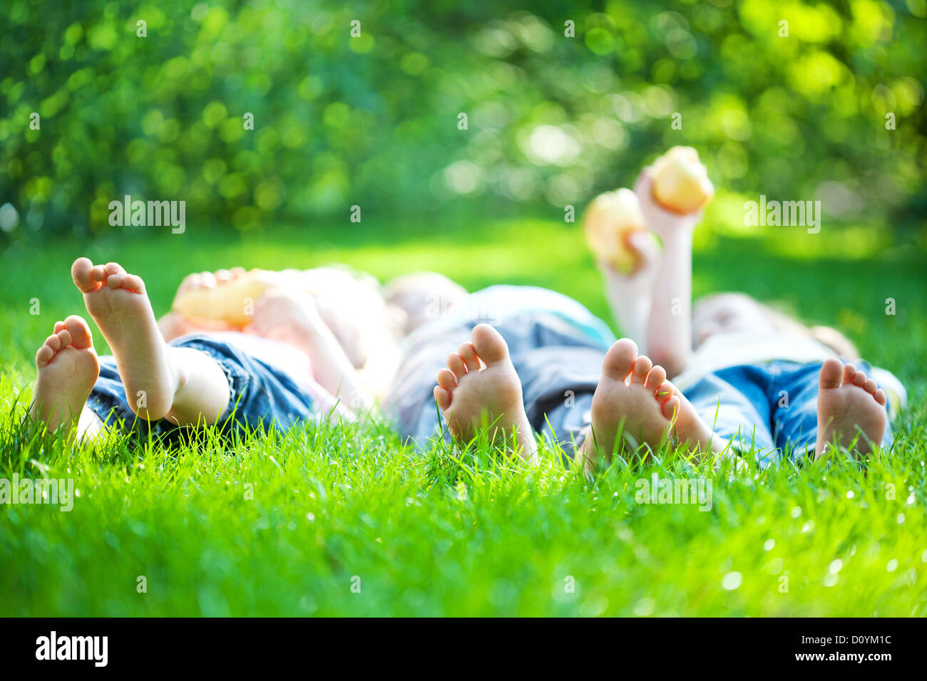 Kids Five Fingers On Green Grass Stock Photo 2244762073