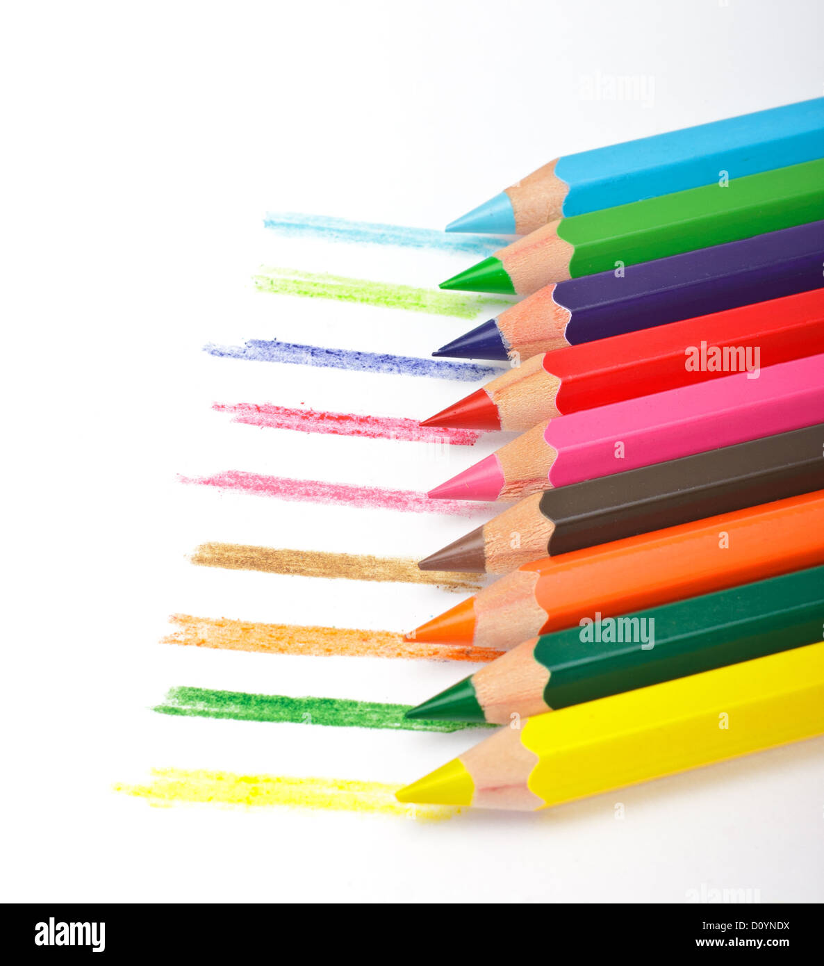 set of colored pencils Stock Photo Alamy