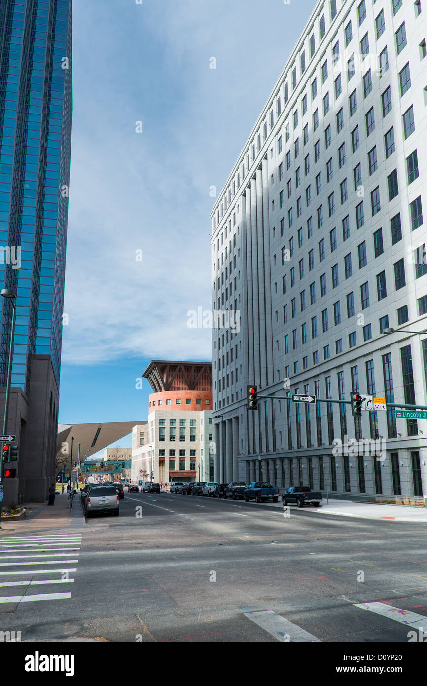 The Denver Public Library and Art Museum as seen from 13th and Lincoln ...