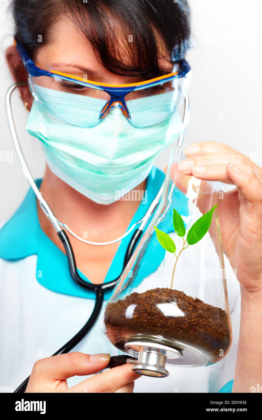 Scientist Checking Health Of A Life Stock Photo