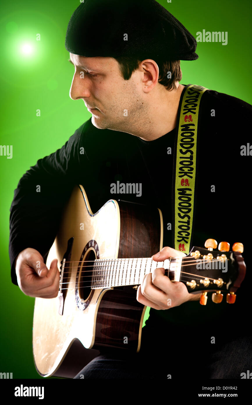 man with a guitar Stock Photo