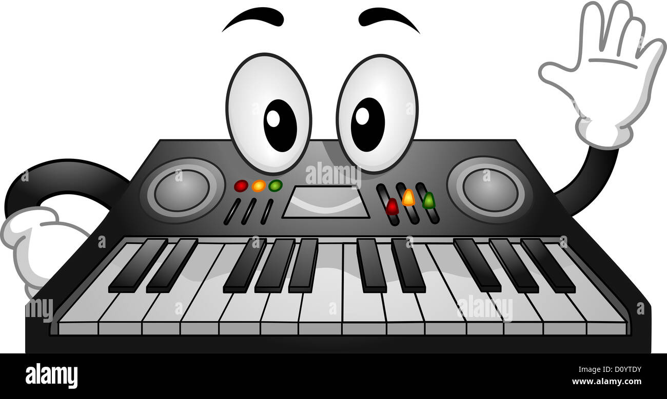 Mascot Illustration of an Electronic Keyboard Waving Stock Photo Alamy