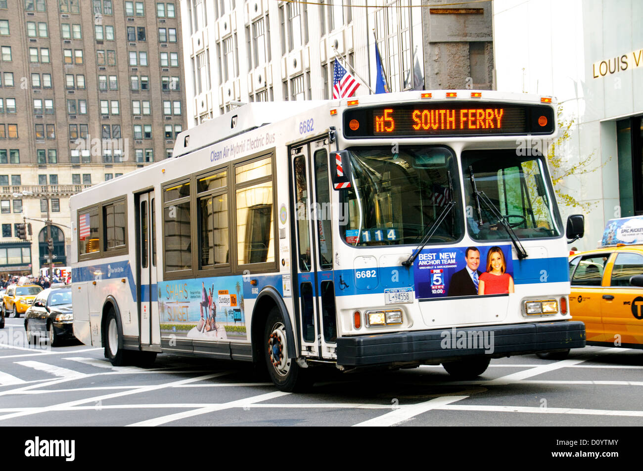 New York City Public Transportation M5 Bus, Manhattan, New York City