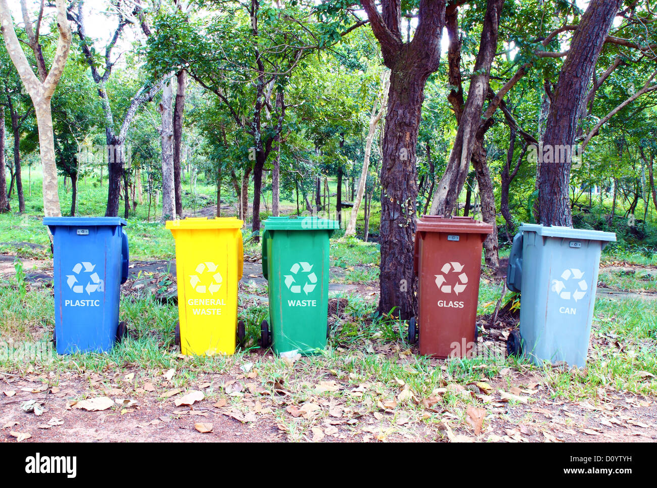 Five trash bins hi-res stock photography and images - Alamy