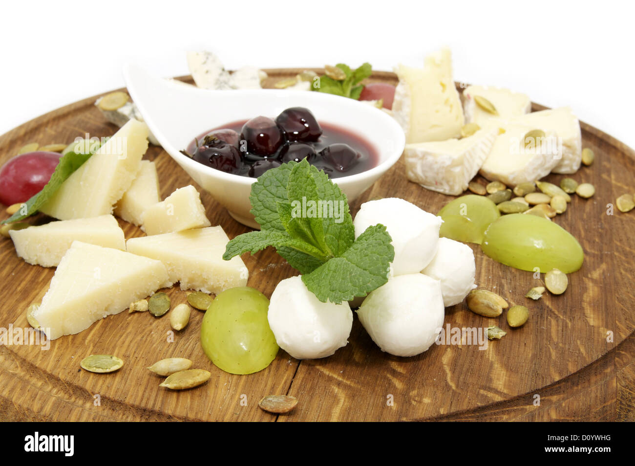 a plate of cheese Stock Photo