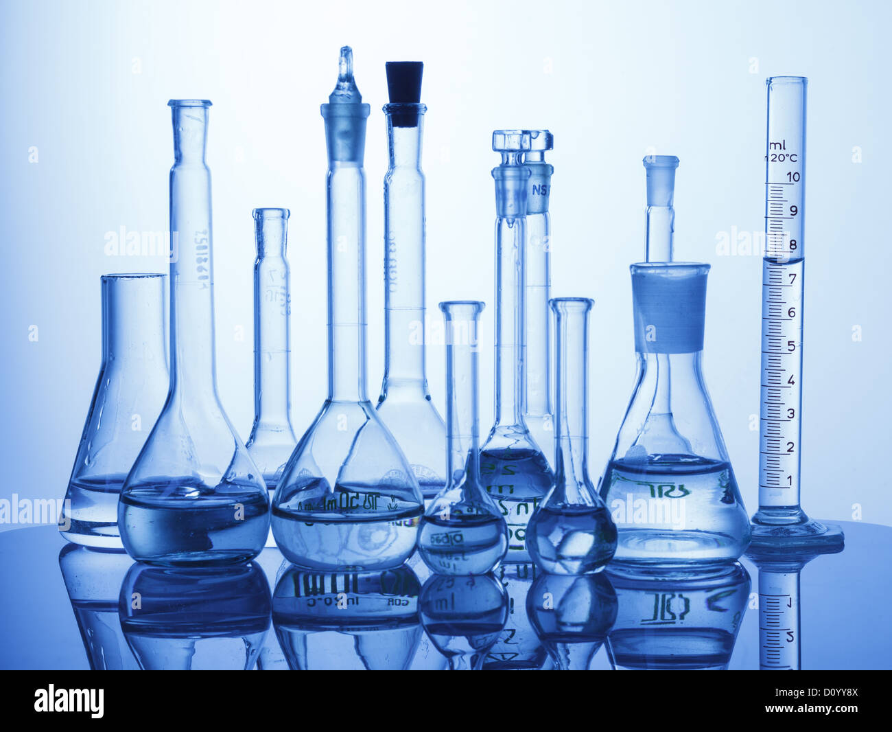 Lab assorted glassware equipment Stock Photo Alamy