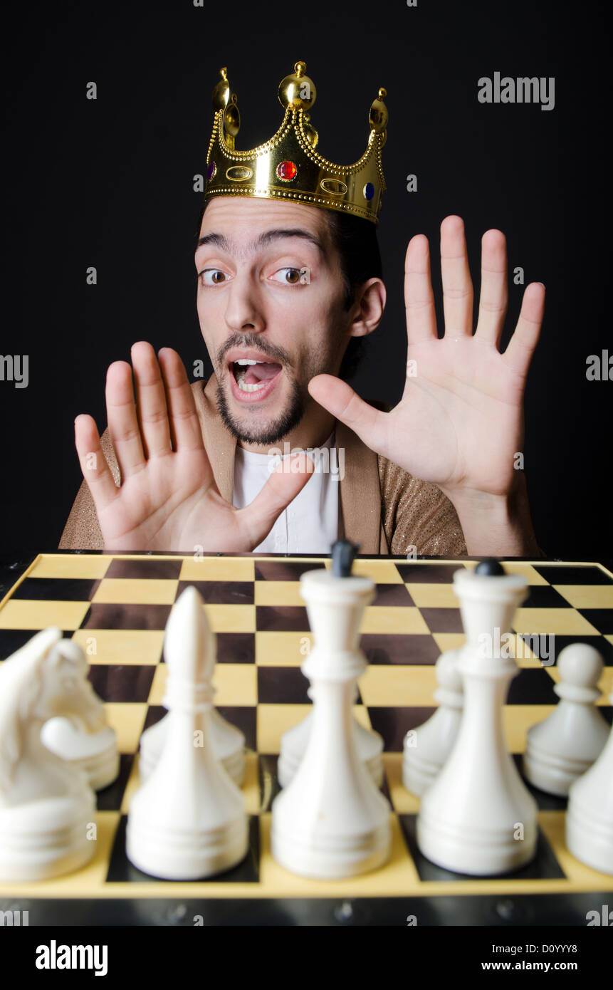 Chess player playing his game Stock Photo Alamy