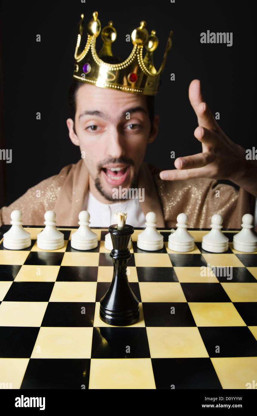 Chess player playing his game Stock Photo Alamy