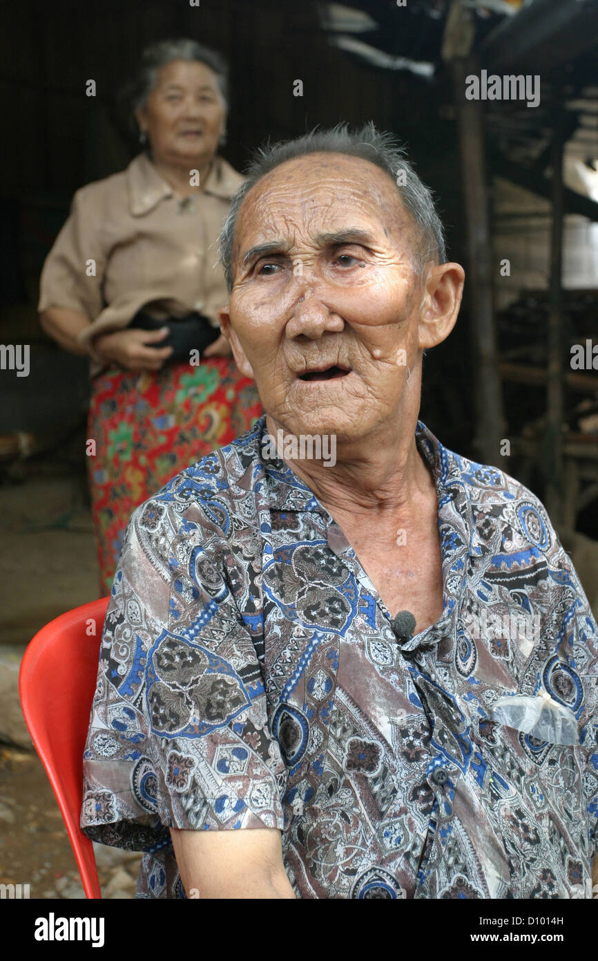 Veteran US ally Phria Khao Vang was the body guard of the leader of the Hmong secret army, General Vang Pao. Stock Photo