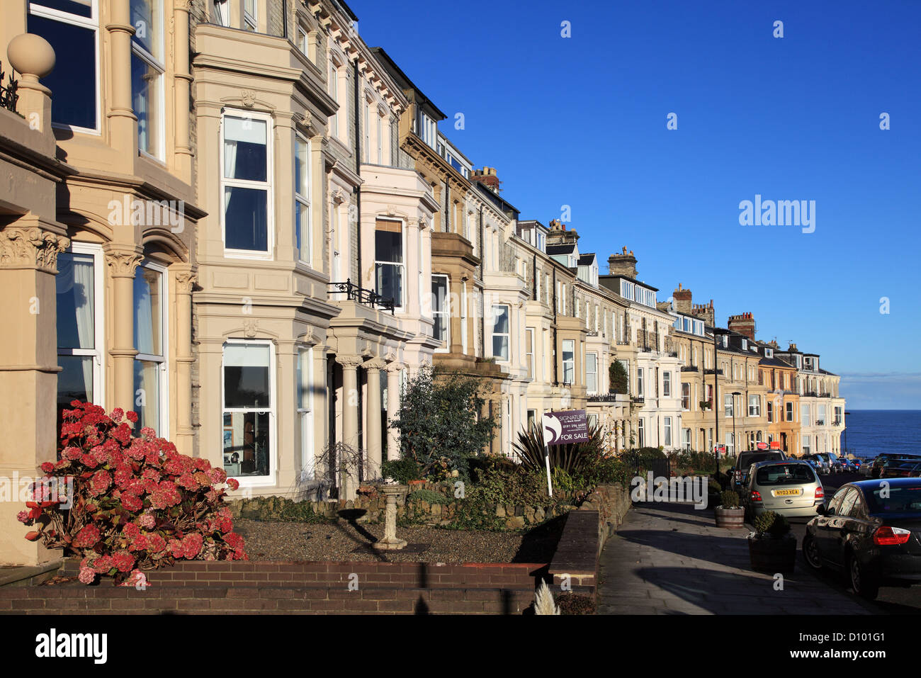 Victorian crescent of terraced houses within Percy Gardens Tynemouth