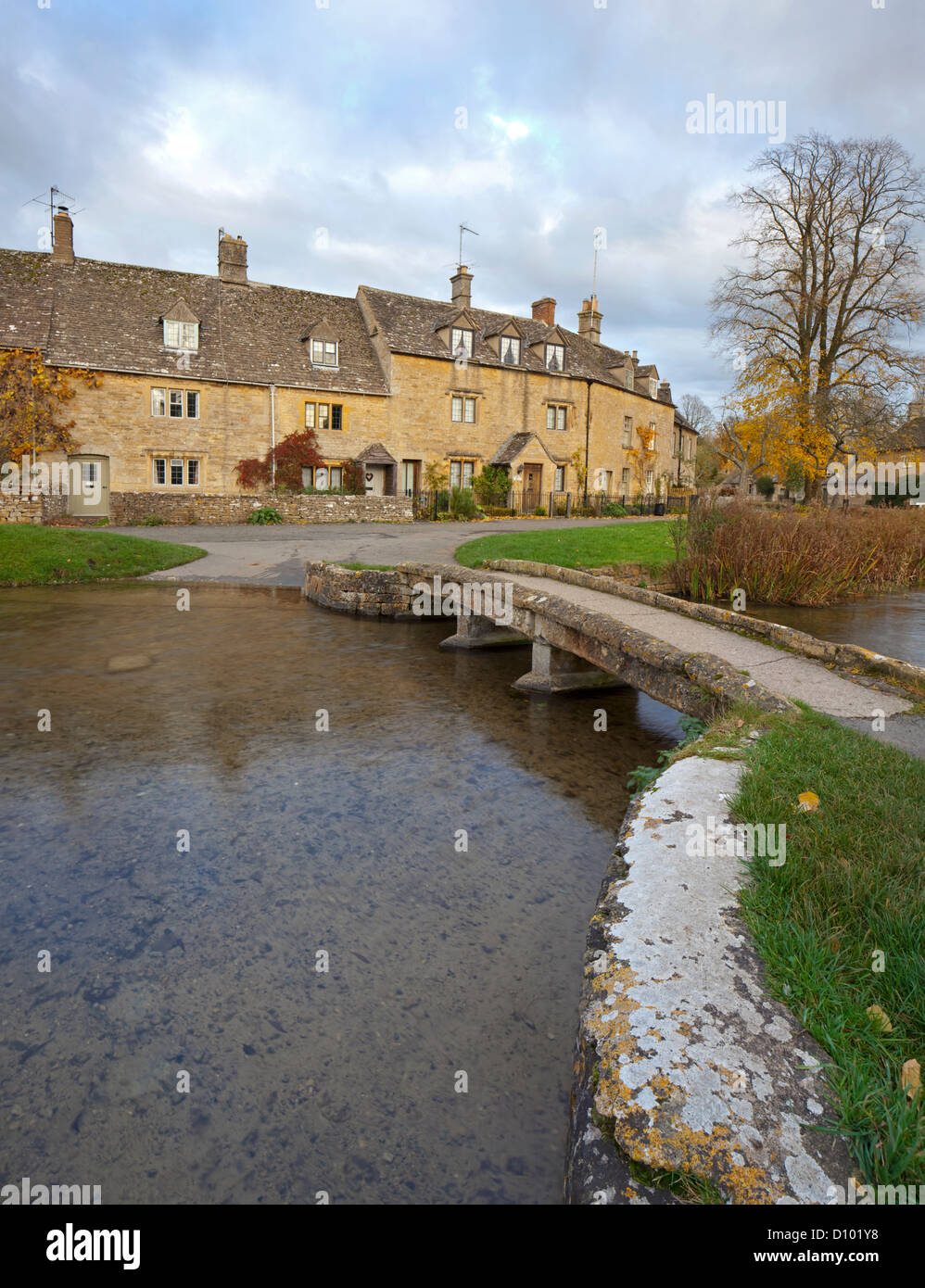 The Cotswold village of Lower Slaughter and River Eye,Gloucestershire, England, UK Stock Photo