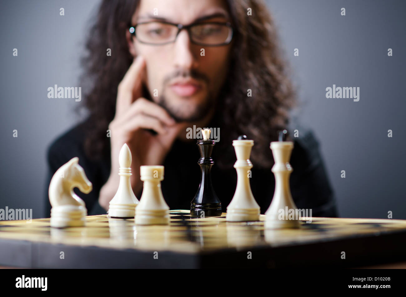Chess player playing his game Stock Photo Alamy Chess player playing his game Stock Photo Alamy