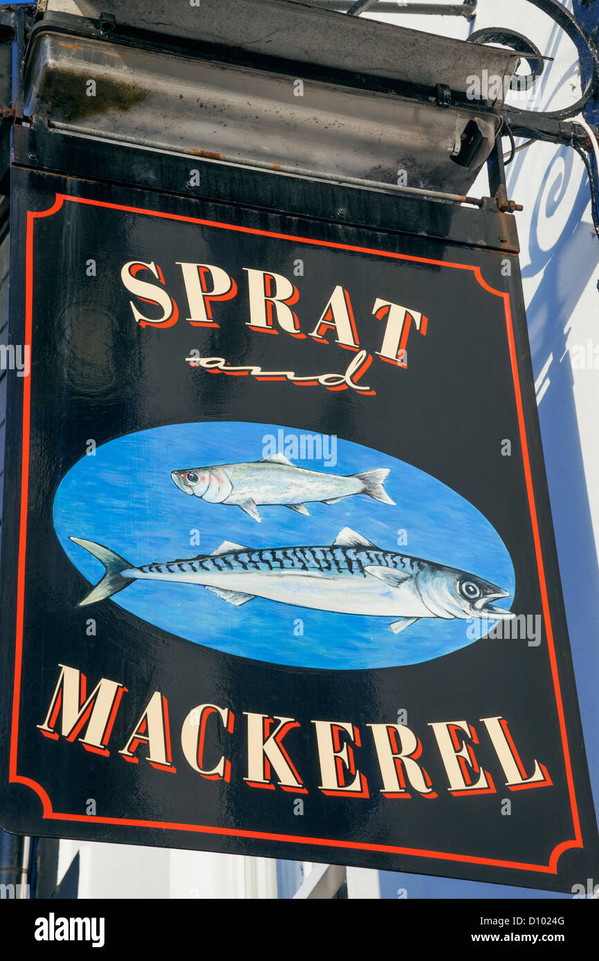 England, Devon, Brixham, Brixham Harbour, Pub Sign Stock Photo Alamy