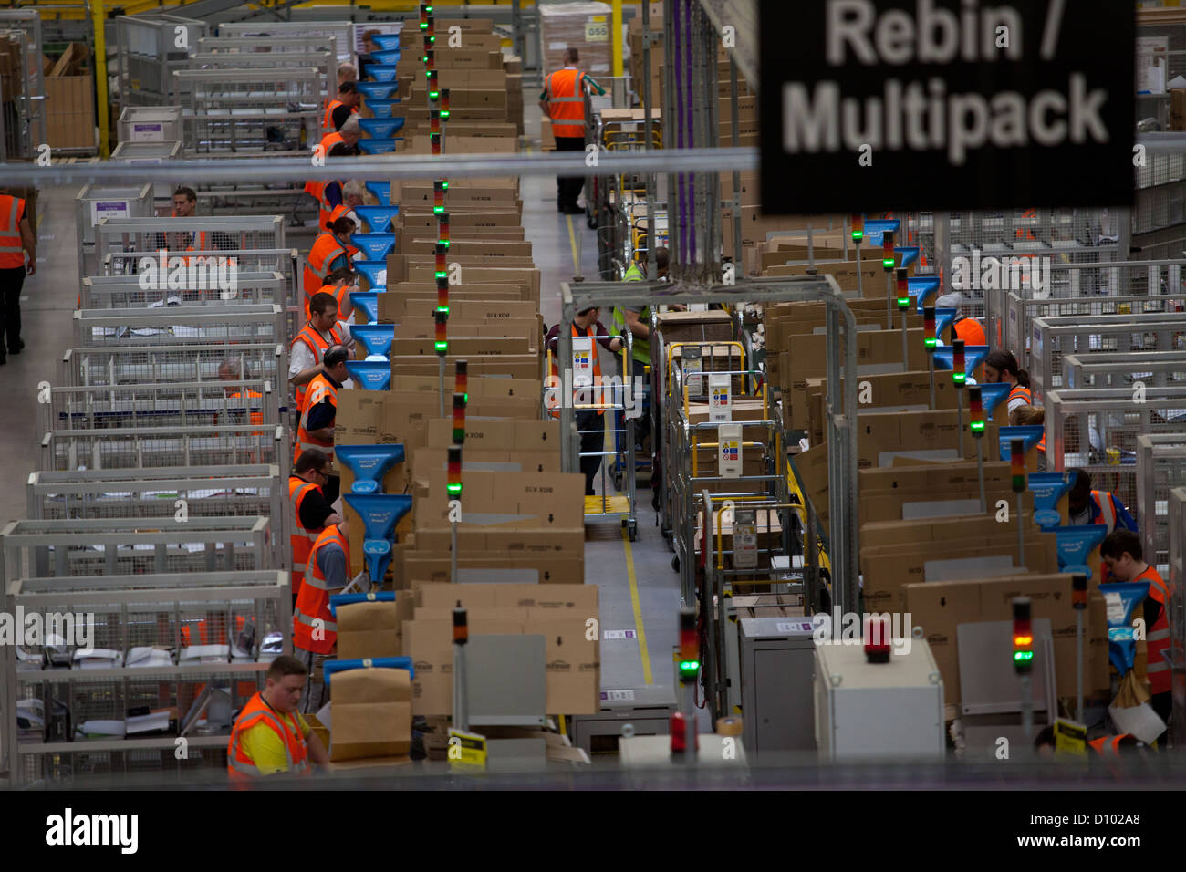 Inside the internet retailer, Amazon's Swansea distribution centre. Dec 2012 Stock Photo