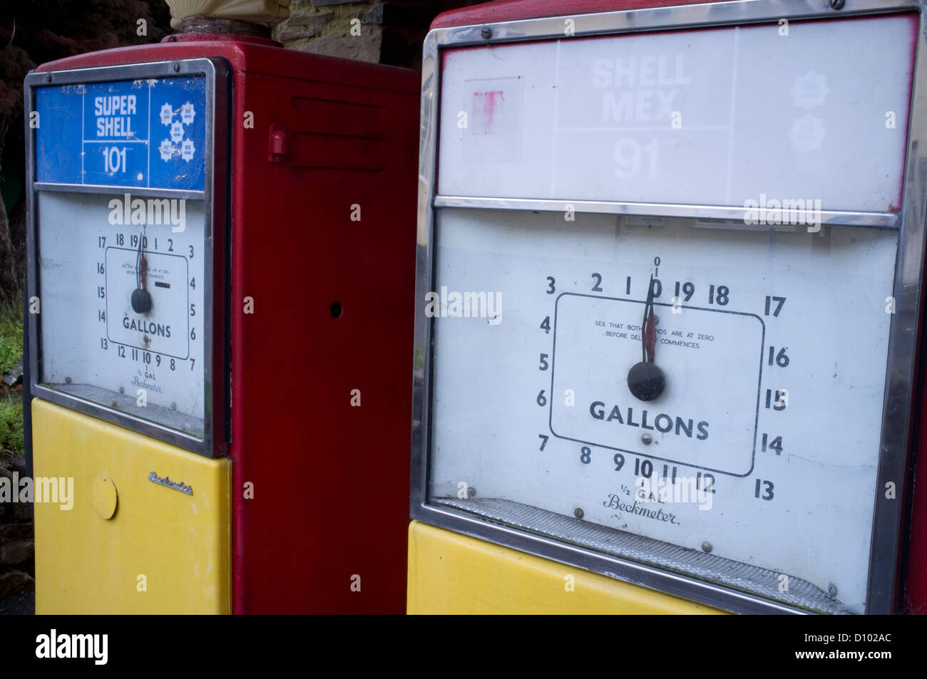 Old Shell petrol pumps, England, UK Stock Photo Alamy