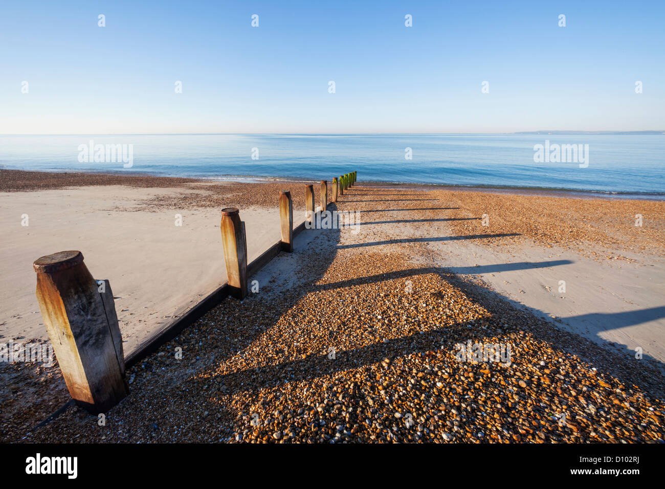 England, Hampshire, Hayling Island, Beach and Groin Stock Photo - Alamy