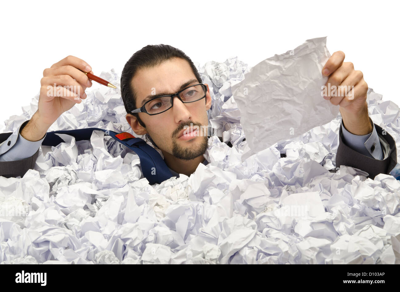 Man lots crumpled paper hi-res stock photography and images - Alamy