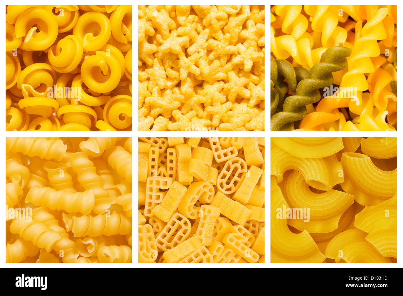 Set of various pasta backgrounds Stock Photo Alamy