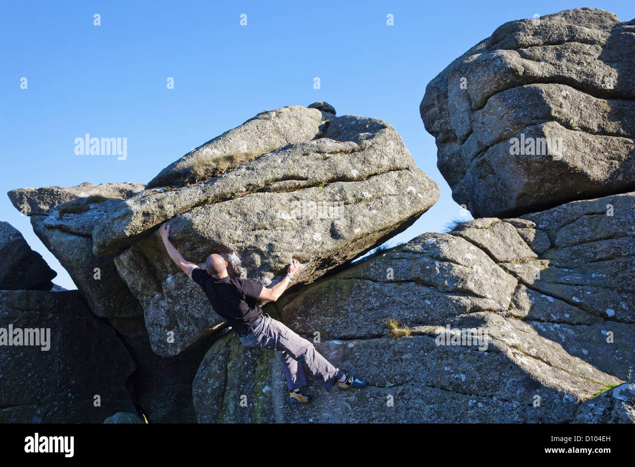 England, Devon, Dartmoor, Rock Climbing Stock Photo Alamy