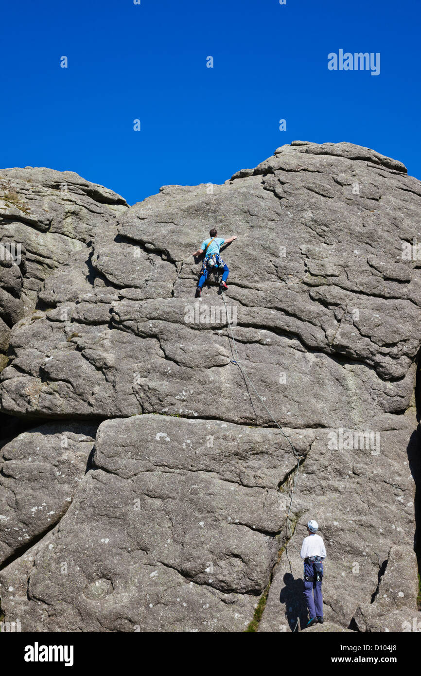 England, Devon, Dartmoor, Haytor, Rock Climbing Stock Photo Alamy