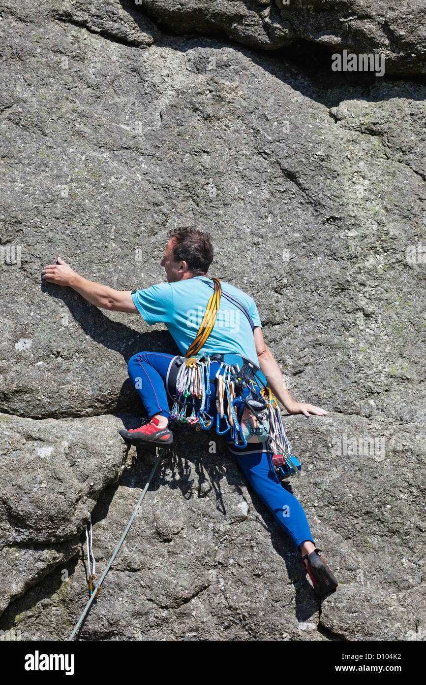 England, Devon, Dartmoor, Haytor, Rock Climbing Stock Photo Alamy
