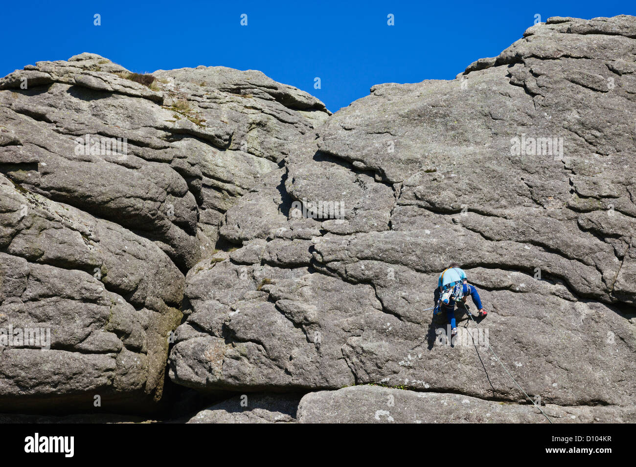 England, Devon, Dartmoor, Haytor, Rock Climbing Stock Photo Alamy