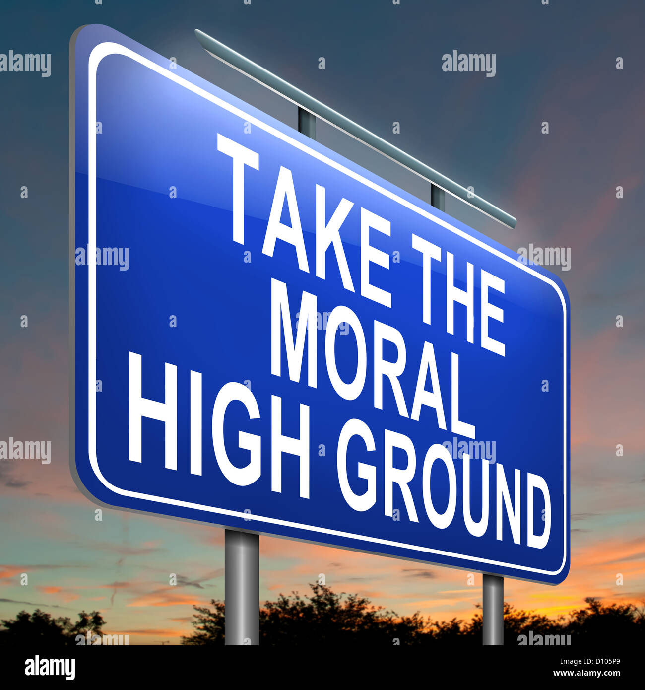 The moral high ground. Stock Photo