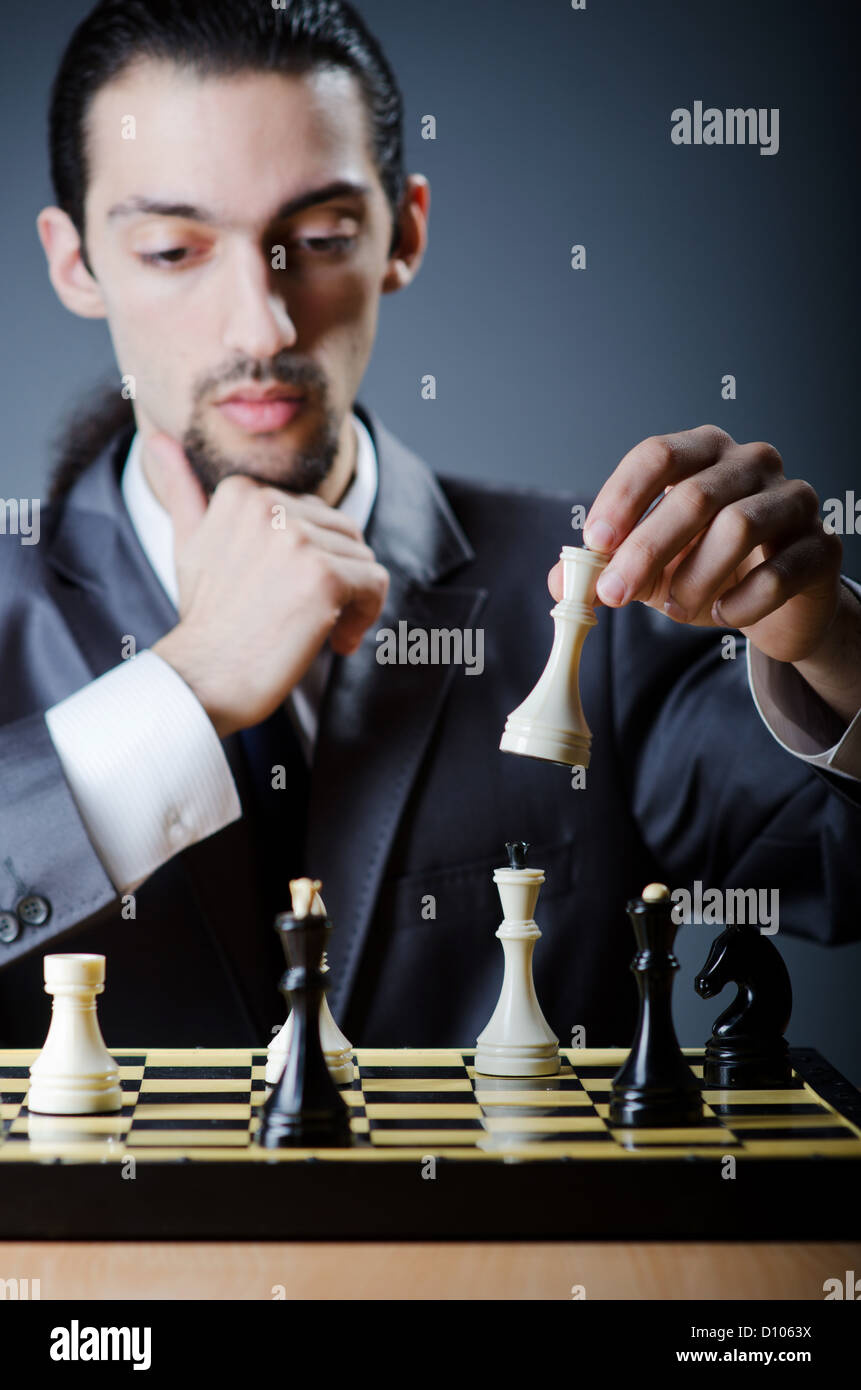 Chess player playing his game Stock Photo Alamy Chess player playing his game Stock Photo Alamy