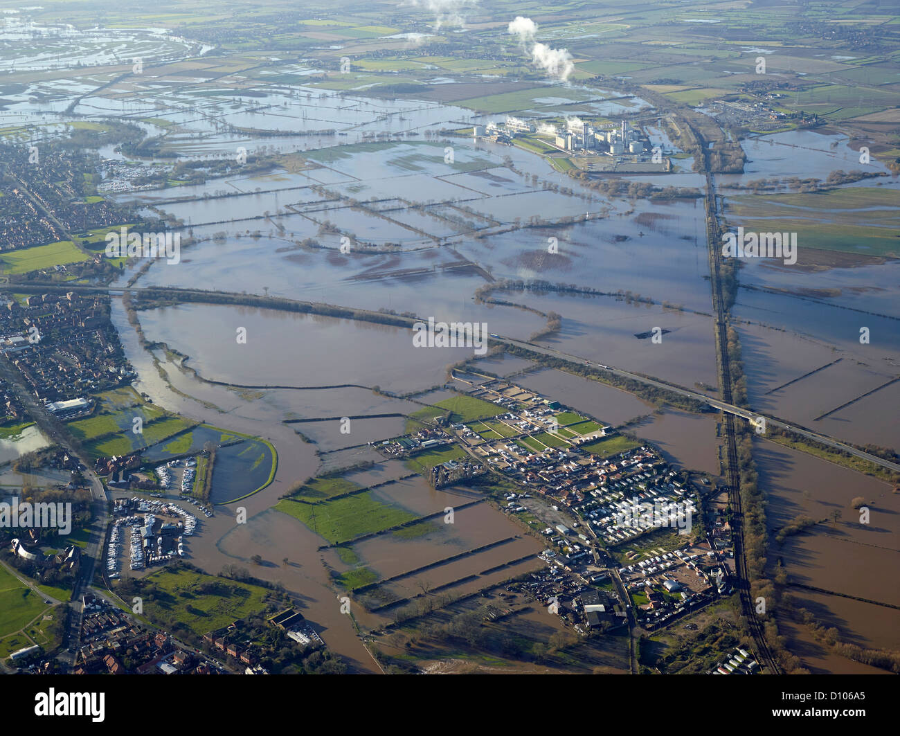 Flooding from the River Trent, Newark, Nottinghamshire, East Midlands, England, UK Stock Photo