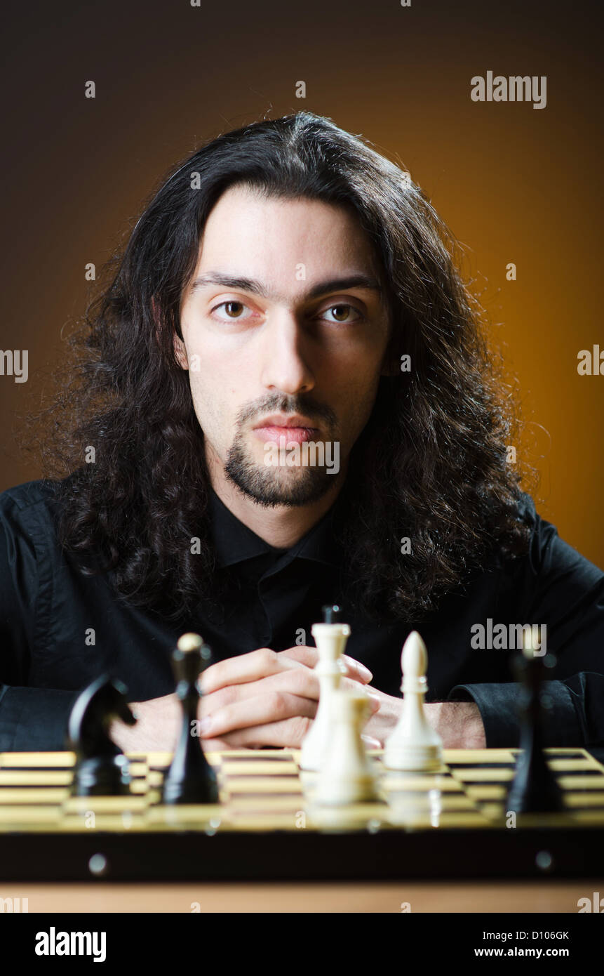 Chess player playing his game Stock Photo Alamy Chess player playing his game Stock Photo Alamy