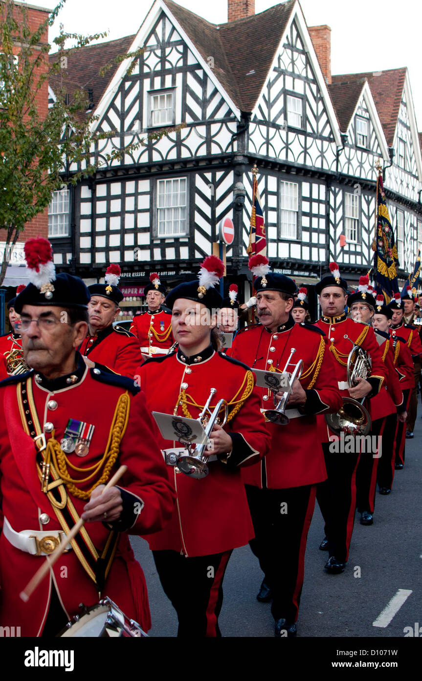 Royal Regiment of Fusiliers parade, Warwick, UK Stock Photo