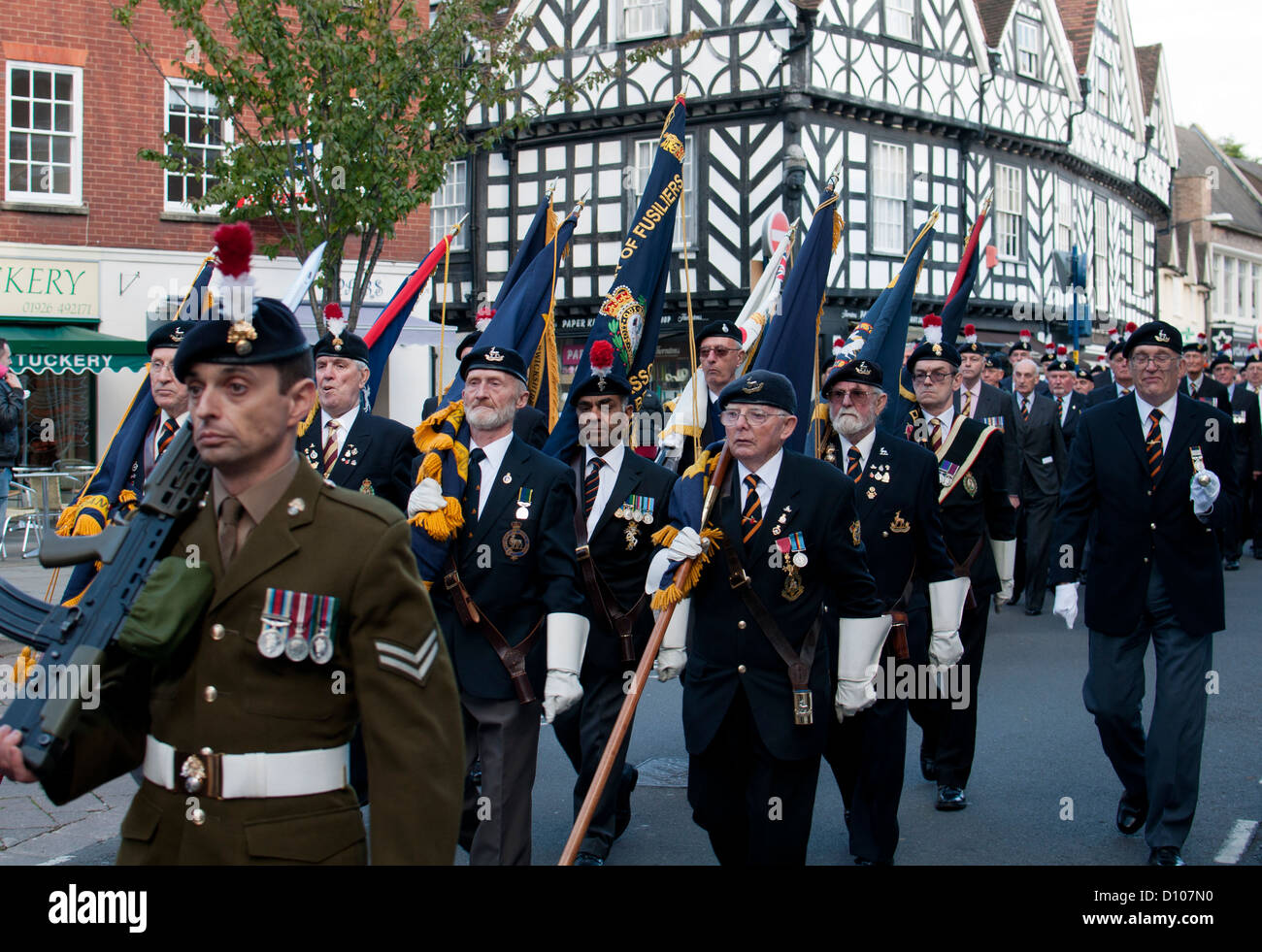 Royal Regiment of Fusiliers parade, Warwick, UK Stock Photo