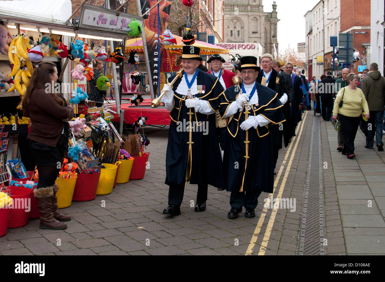 Warwick Mop fair, official opening procession Stock Photo