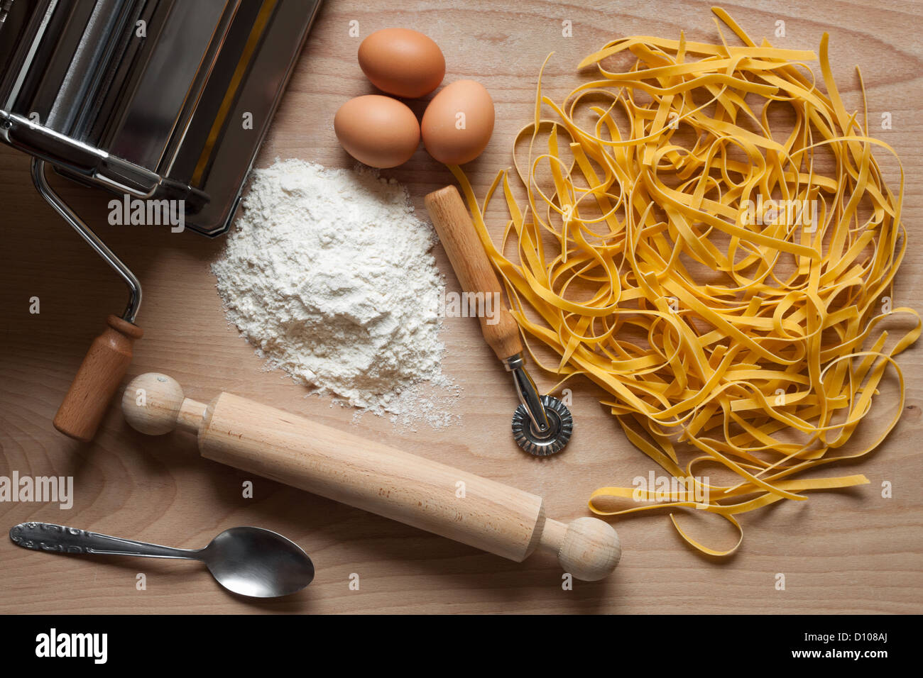 Homemade egg pasta Stock Photo - Alamy