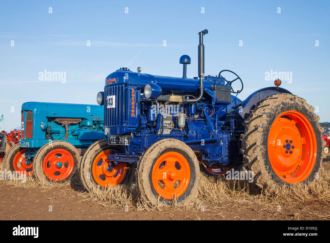 England, Dorset, Blanford, The Great Dorset Steam Fair, Vintage Tractors Stock Photo