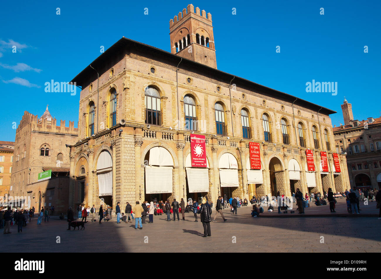 Palazzo del Podestà palace at Piazza Maggiore square central Bologna