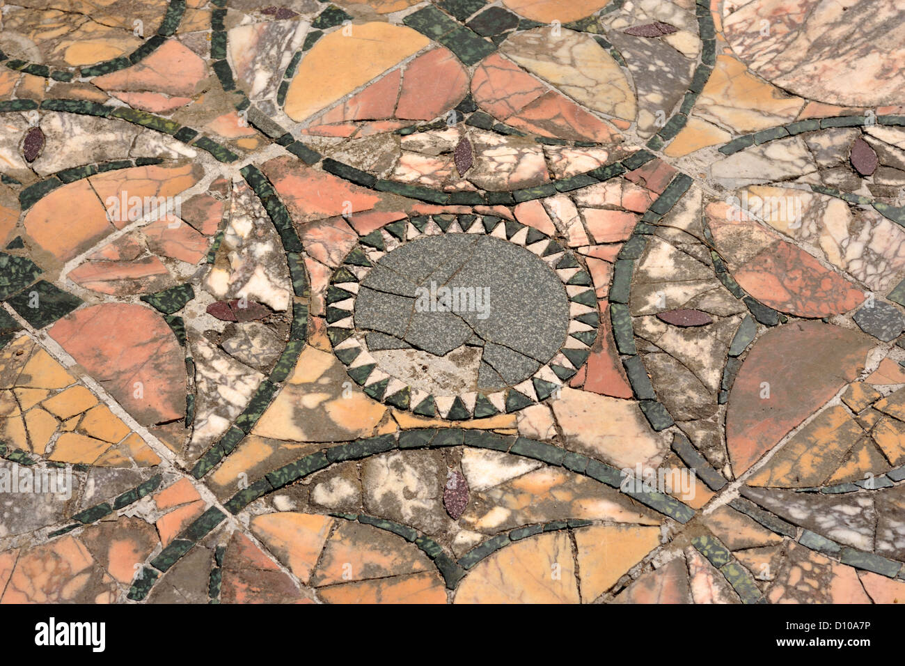 Italy, Rome, Ostia Antica, roman house of Cupid and Psyche (domus di Amore e Psiche), mosaic floor Stock Photo