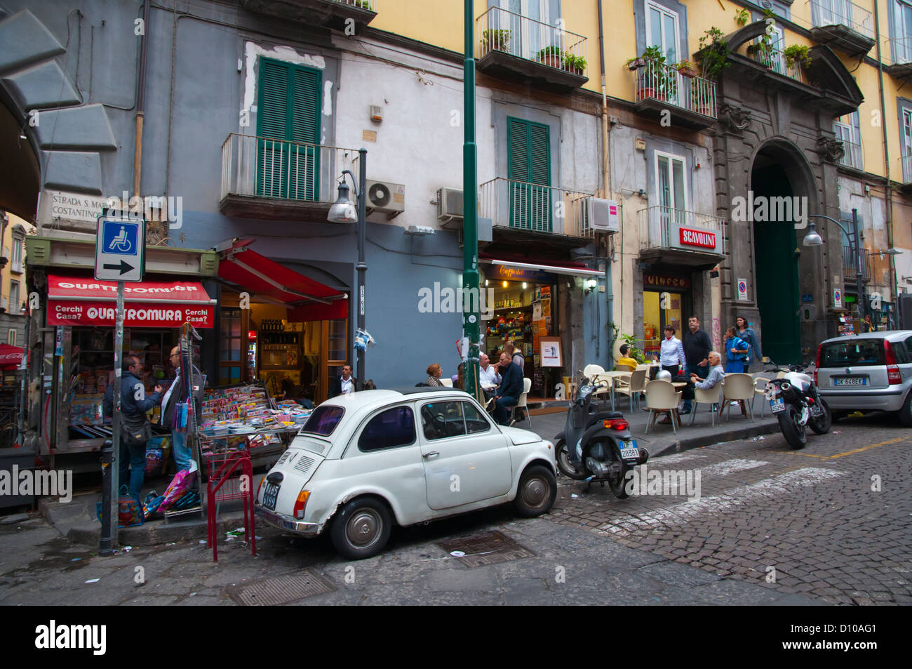 Piazza Bellini square centro storico the old town Naples city La Campania region southern Italy Europe Stock Photo