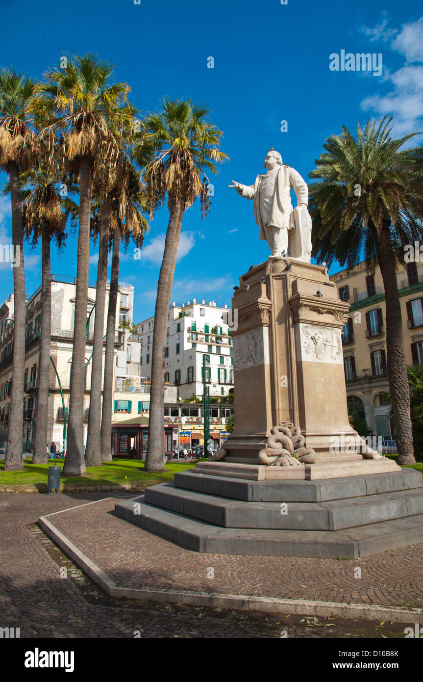 Statue of Nicola Amore at Piazza Vittoria square Chiaia district Naples ...