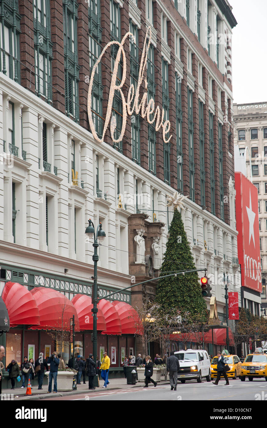 Macy's Store New York USA at Christmas time Stock Photo - Alamy
