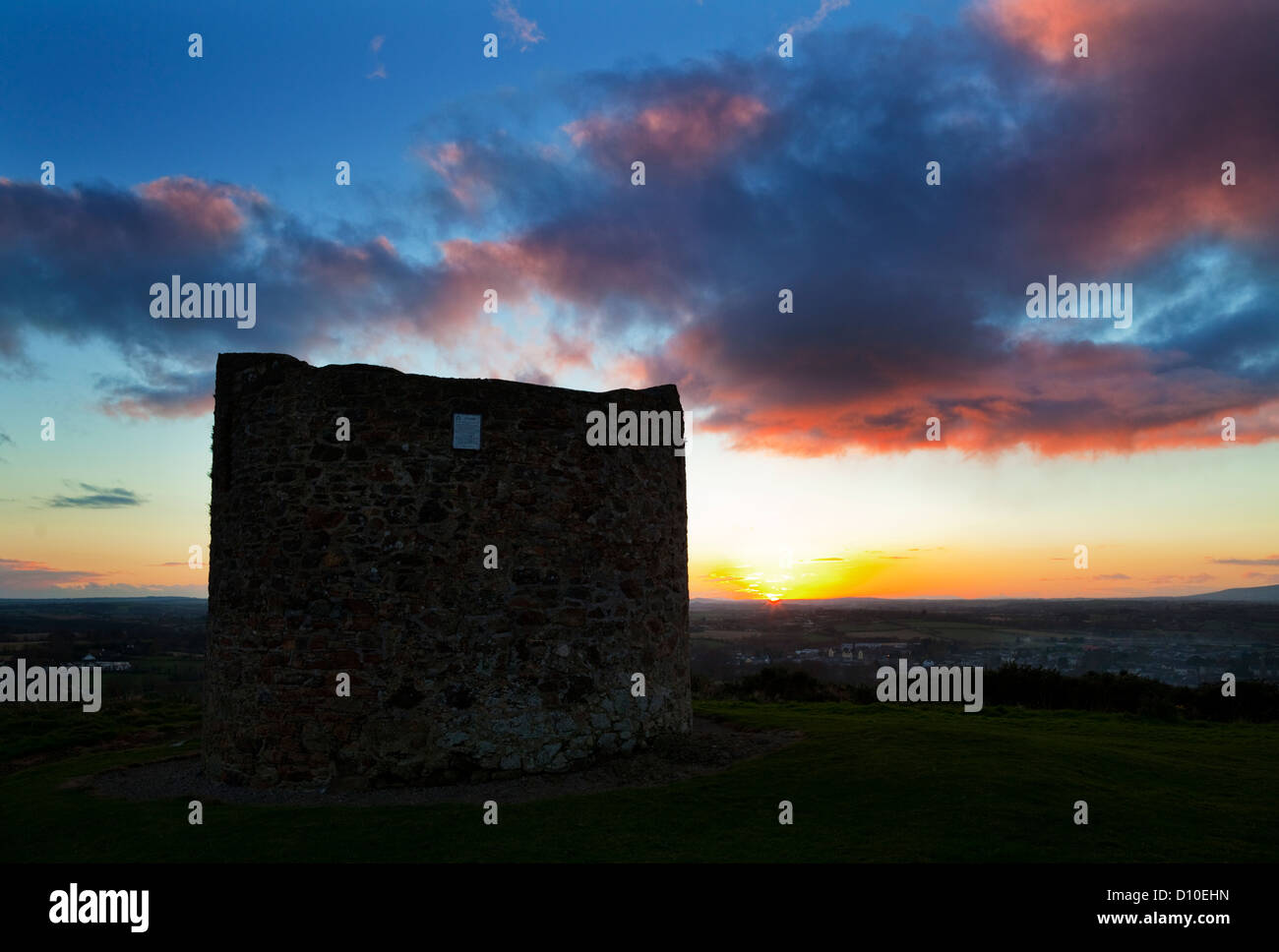 Sunset over the remains of Windmill used in the 1798 Rebellion, Vinegar