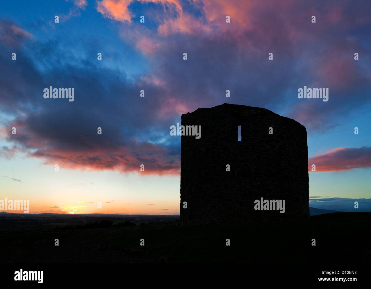 Sunset over the remains of Windmill used in the 1798 Rebellion, Vinegar