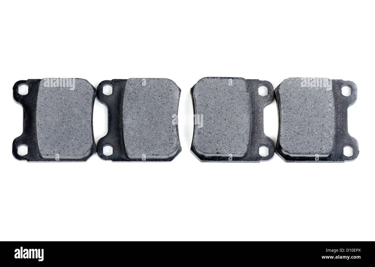 complete set of brake blocks isolated on a white background Stock Photo