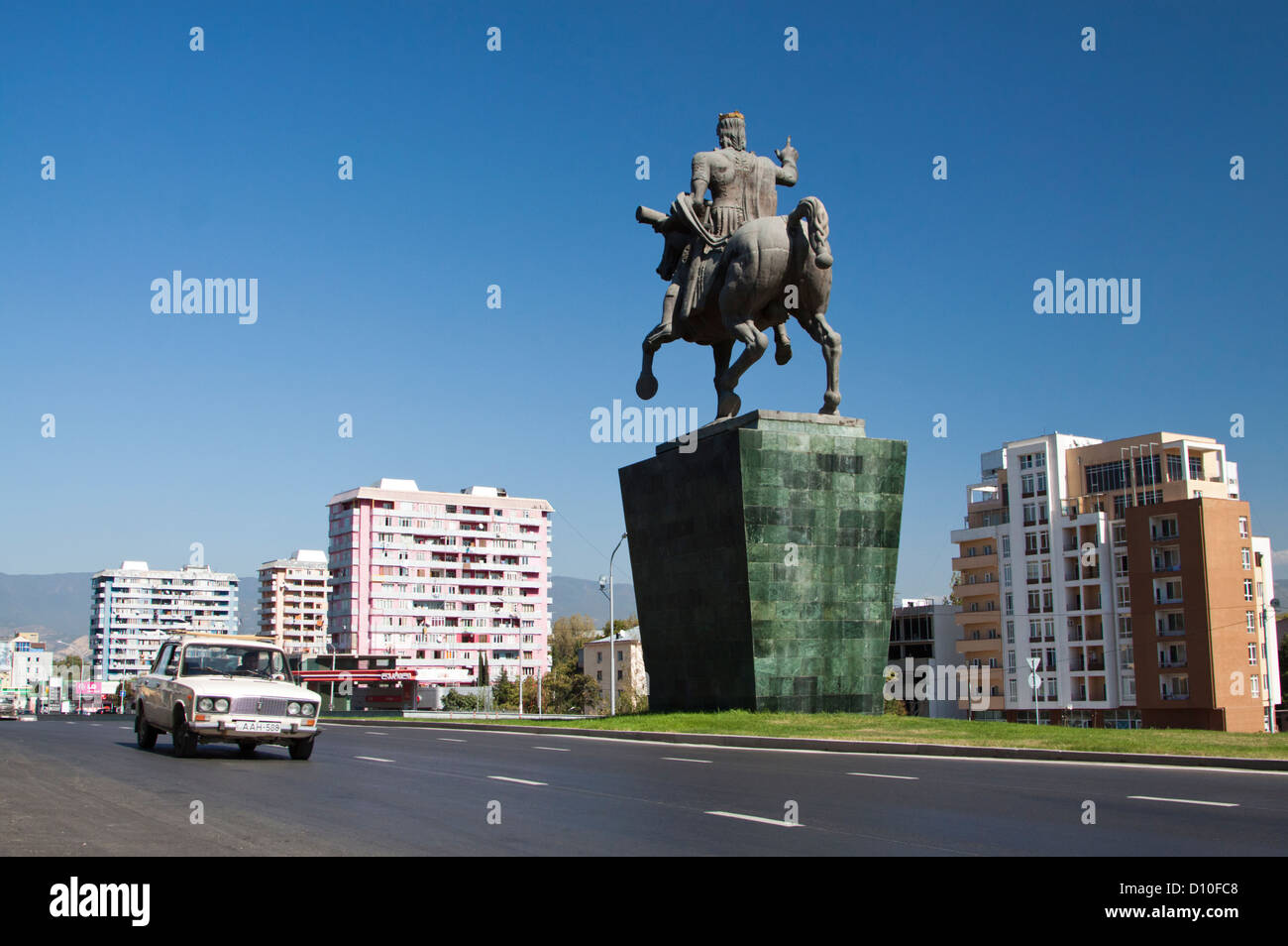 King David Agmashenebeli monument on Agmashenebeli Avenue in northern