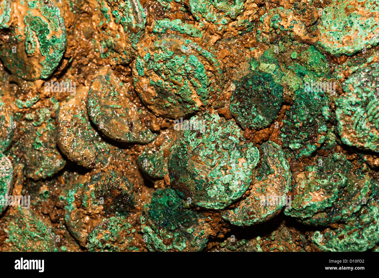 Jersey Celtic coin hoard left by a Coriosolite tribe circa 50 BC now fused  together over time, Jersey, Channel Islands, UK Stock Photo - Alamy
